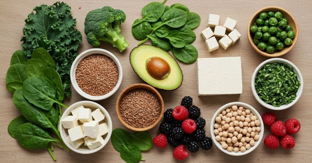 Bloom with Plants: The Unique Benefits of a Plant-Based Diet for Women's Health 2 Plant-based hormone balancing foods like leafy greens, berries, and seeds.