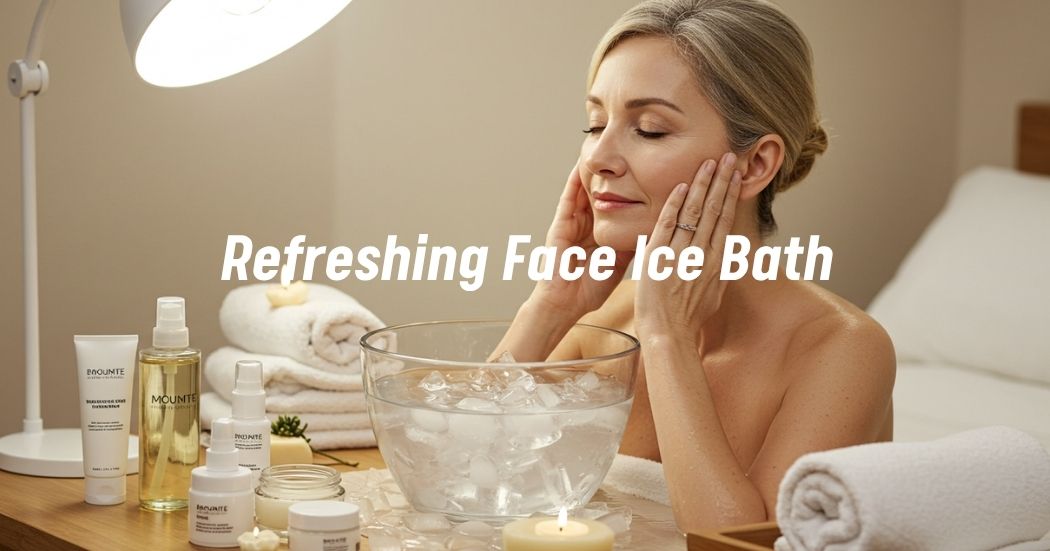 Face Ice Baths Benefits: 5 Deep-Cooling Rituals to Reduce Puffiness and Inflammation 1 Woman performing a face ice bath by submerging her face into a bowl of ice water.