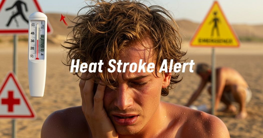 Individual experiencing heat stroke symptoms in high temperatures.