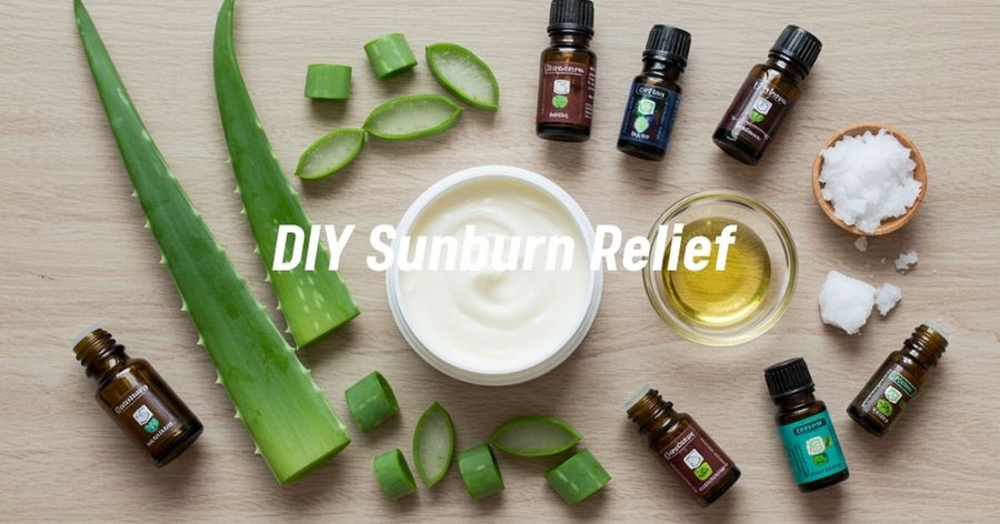 Homemade sunburn cream with natural ingredients