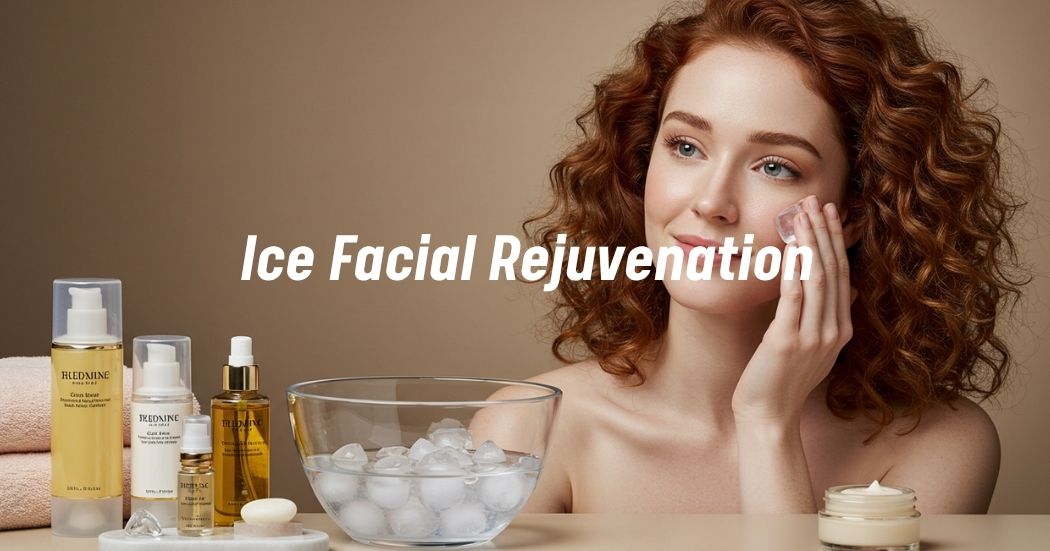 Ice Facial Benefits: 7 Proven Ways an Ice Water Facial Revitalizes Your Skin 1 Woman applying an ice cube to her face as part of a skincare routine.